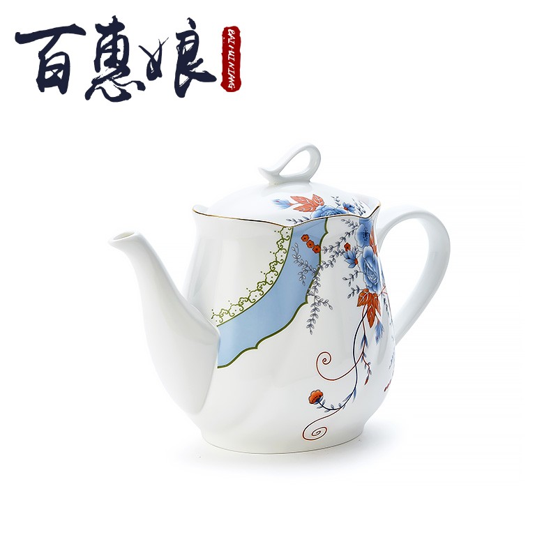 Ceramic coffee set (15 head porcelain rhyme flower niang suit household gift box set