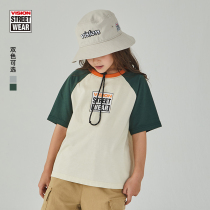 VISION STREET WEAR MALE AND FEMALE CHILDREN SHORT SLEEVE T-SHIRT BOX LOGO PRINTED BOY CLOTHING 22 SUMMER NEW