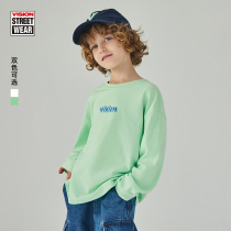 VISION Street Wear Mens and womens round collar cotton long sleeve T-shirt childlike 22 summer new