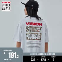 VISION men and women LOGO CAMOUFLAGE pattern printing trend short-sleeved T-shirt V202WC4025