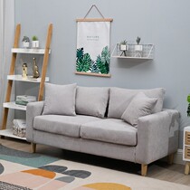 Home fabric sofa small apartment bedroom living room simple two people double three Nordic rental room clothing store network