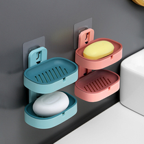 Soap Soap Box Wall-mounted Free punch Home Creative toilet drain Shelf Double room Bathroom Soap Shelve