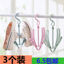 Balcony small sunning shoe rack outdoor drying rack artifact windproof hanging shoes shoe rack multifunctional adhesive hook sandals