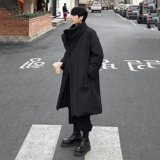 Длинный пуховик с пухом, утепленная куртка, средней длины, большой размер, оверсайз