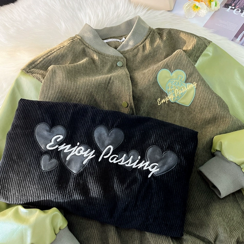 Tide, ретро куртка, бейсбольная форма, вельветовый осенний светильник, европейский стиль, в американском стиле