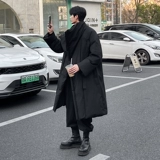 Длинный пуховик с пухом, утепленная куртка, средней длины, большой размер, оверсайз