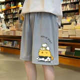 Мультяшные шелковые летние тонкие шорты, пляжные штаны для отдыха, подходит для подростков, оверсайз, для средней школы