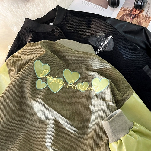 Tide, ретро куртка, бейсбольная форма, вельветовый осенний светильник, европейский стиль, в американском стиле