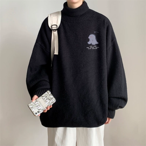 Милый динозавр, утепленный трикотажный свитер, куртка для влюбленных, оверсайз