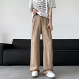 Летние тонкие повседневные брюки, шелковые штаны, свободный крой, большой размер