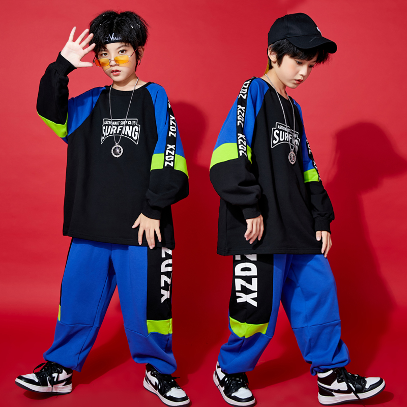 Street dance Children boomer boy hiphop suit hip hop craze child clothing Costume Boy Girl Fried Street Wave Dress