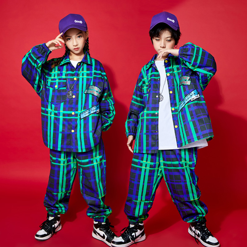 Children's street dance trendy clothes boys and girls fried street suits trendy hip-hop performance clothes children's clothes handsome hiphop clothing