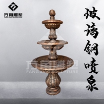 Square corner sculpture brand design FRP cast copper sculpture custom outdoor garden landscape large ornaments Fountain