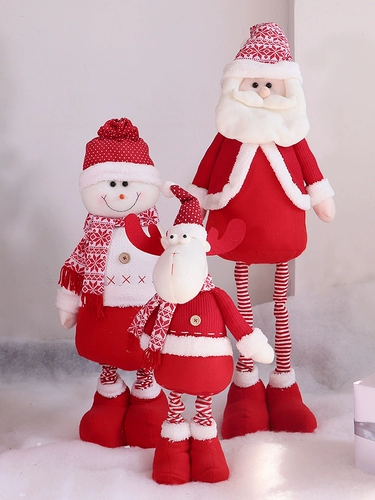 Купить товар Набор новогодних кукол, куклы на семью из трех человек, лось, снеговик, украшения Деда Мороза, новые украшения под елку