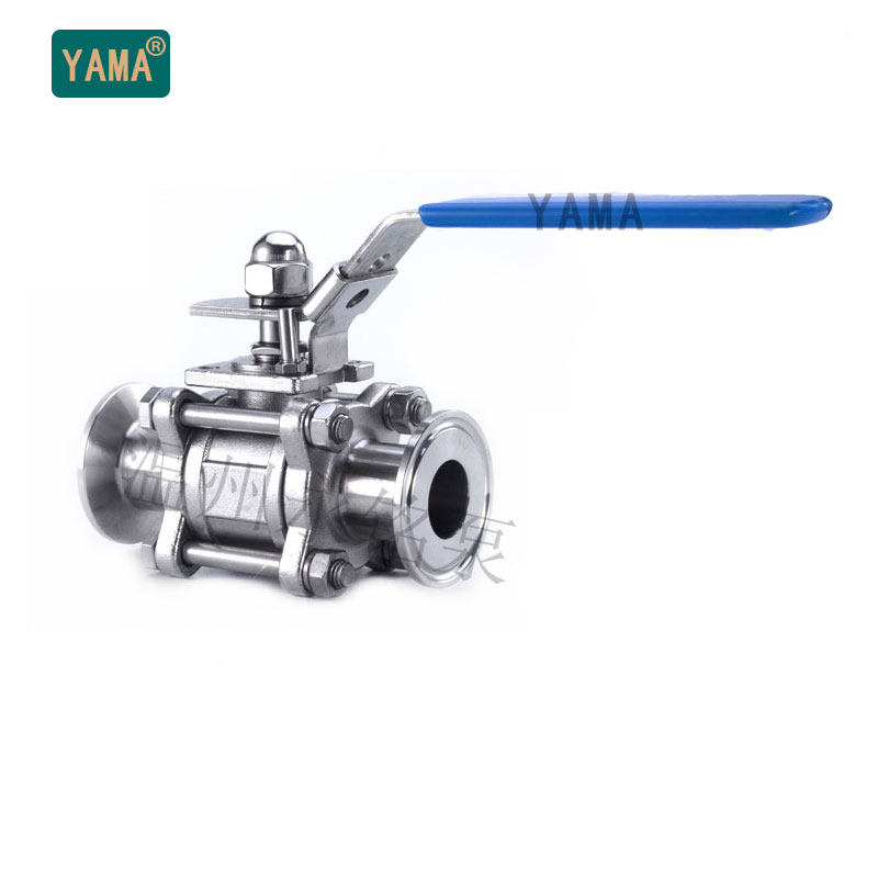 Three-piece ball valve 304 stainless steel sanitary grade all-inclusive three-piece chuck ball valve 316 fast installation corrosion-resistant explosion-proof