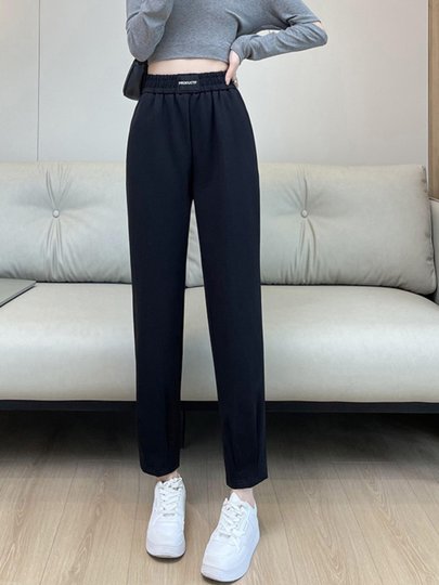 Trendy Brand 1212 Carrot Harem Pants for Women, Autumn and Winter Fleece-Lined Pants, Popular Women's Slim-Fit Casual Pants, Sweatpants