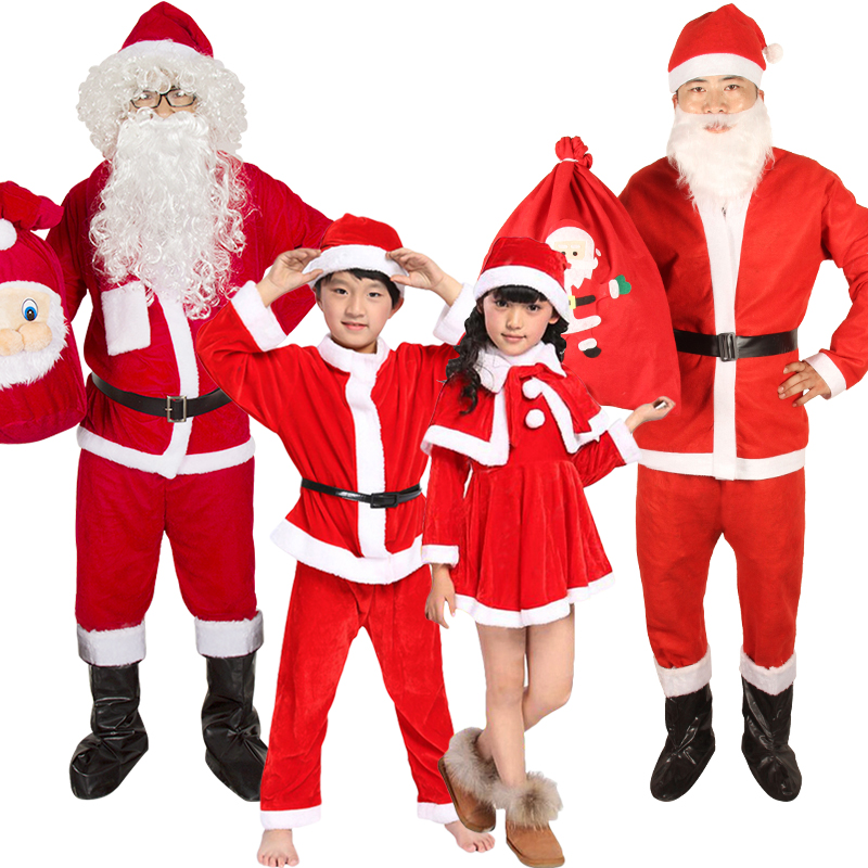 Christmas themed clothes Christmas women's clothing big size men's children's hat suit cute Christmas Eve playing old man