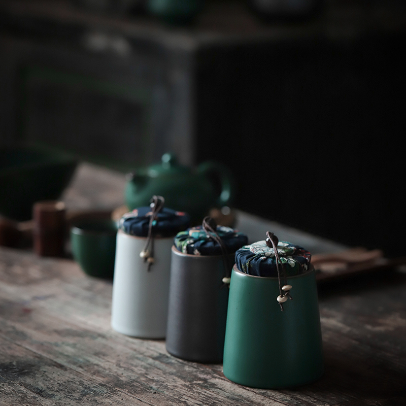 ShangYan small caddy fixings ceramic seal tank who spinosa puer tea box box, portable household small POTS, POTS