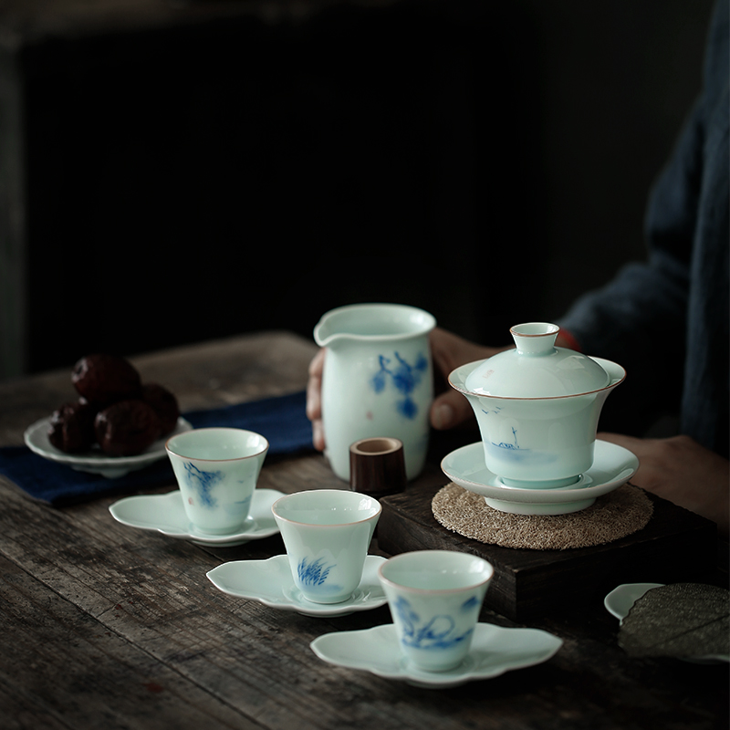 Reasonable ShangYan hand - made porcelain cup from the points of tea ware household porcelain and white porcelain tea) sea cup