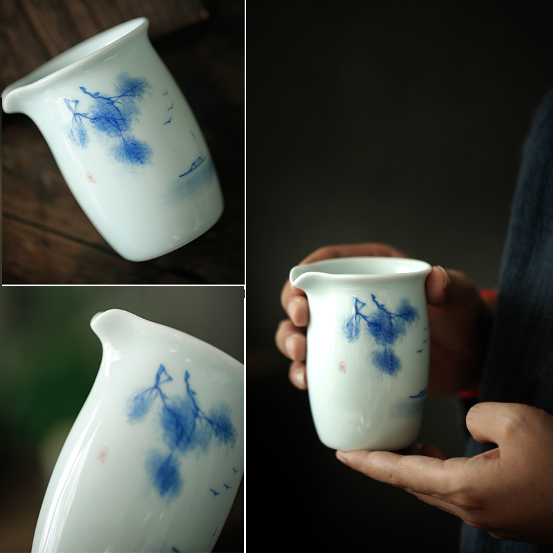 Reasonable ShangYan hand - made porcelain cup from the points of tea ware household porcelain and white porcelain tea) sea cup