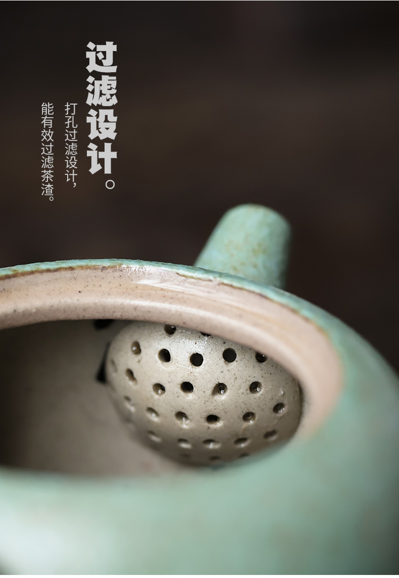 ShangYan archaize ceramic teapot household Japanese single pot of kung fu tea teapot Japanese ceramic POTS xi shi pot of trumpet