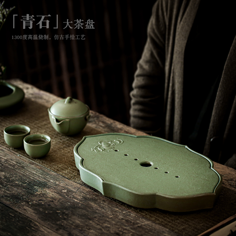 ShangYan ceramic plate of drainage water lotus tea tray was creative dry mercifully tea tray was contracted household kung fu tea tea table