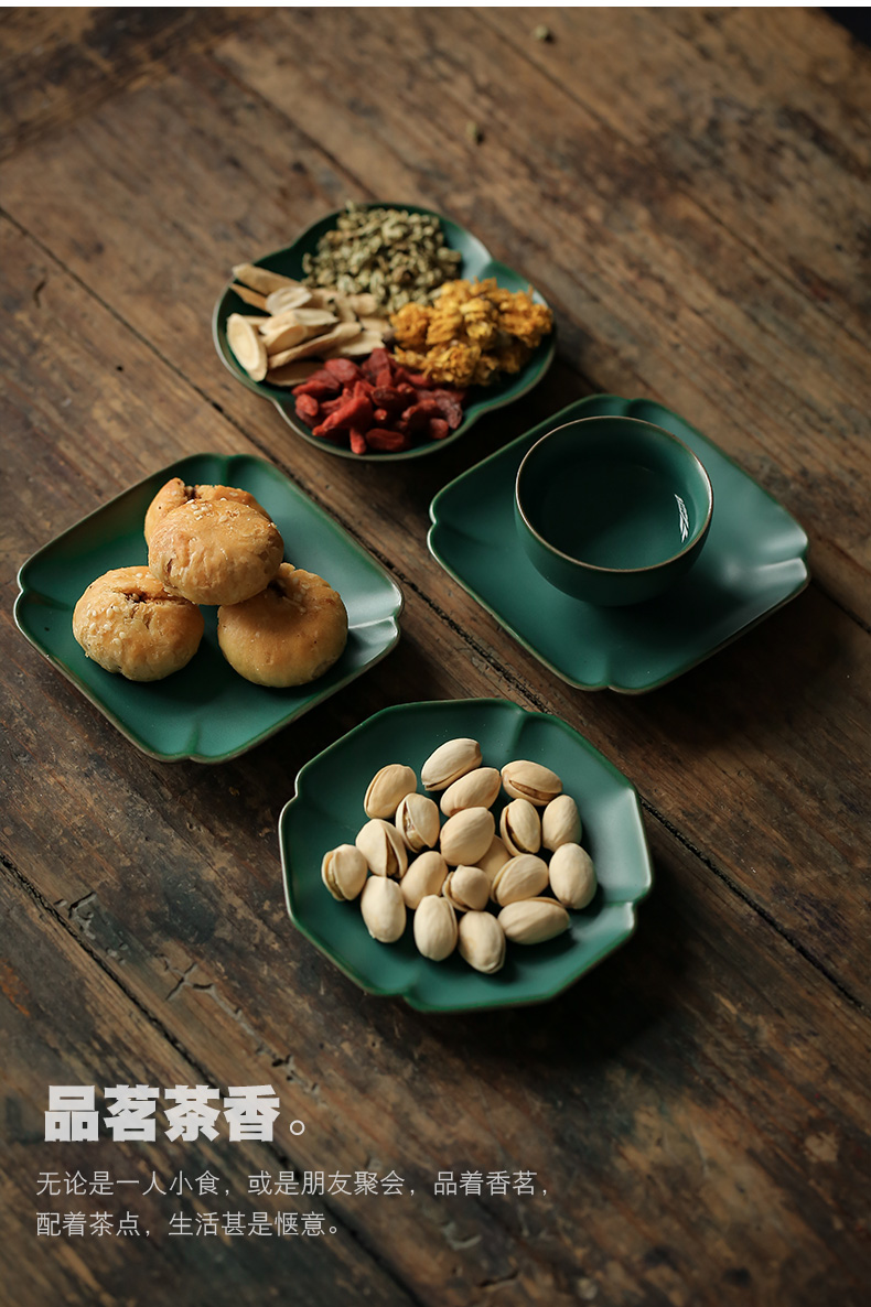 ShangYan kung fu tea set ceramic tea cup mat accessories saucer creative Japanese insulation cup tea table mat