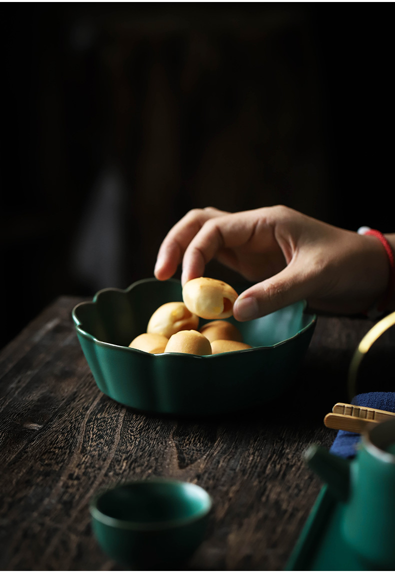 ShangYan Japanese ceramic plate creative snack plate with tea tea set zero plate at dry fruit bowl dessert plate