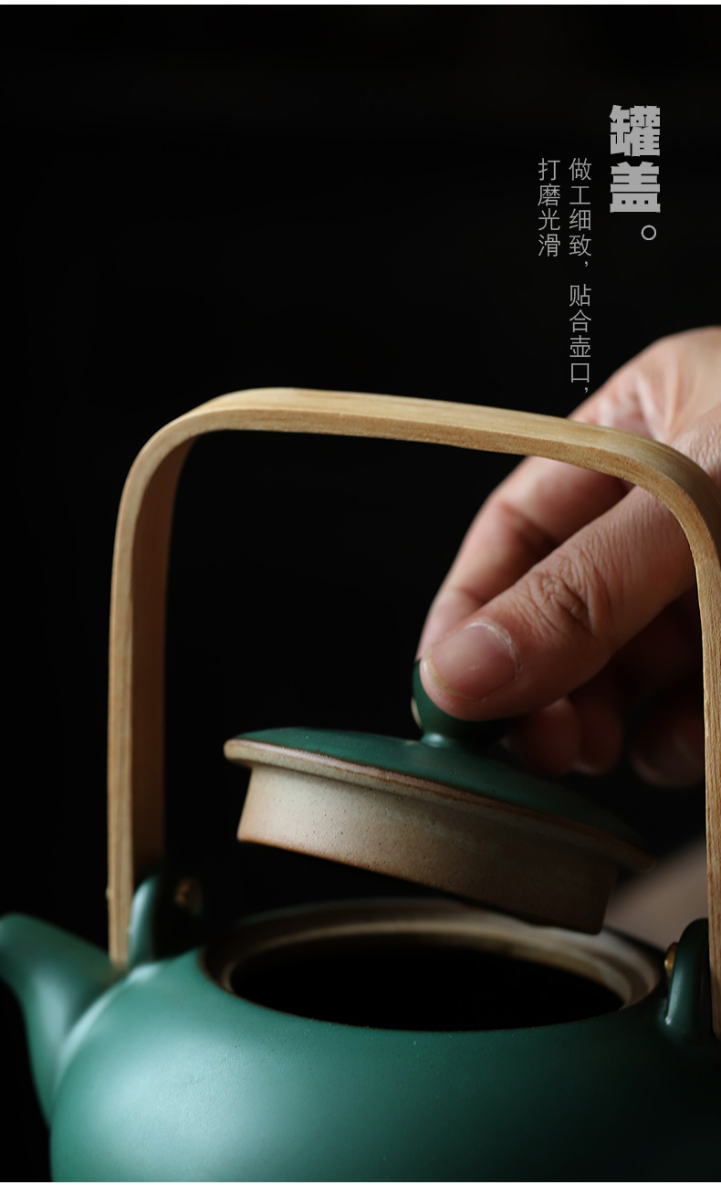 Restoring ancient ways ShangYan ceramic teapot large teapot high - capacity Japanese girder pot of household contracted flower pot