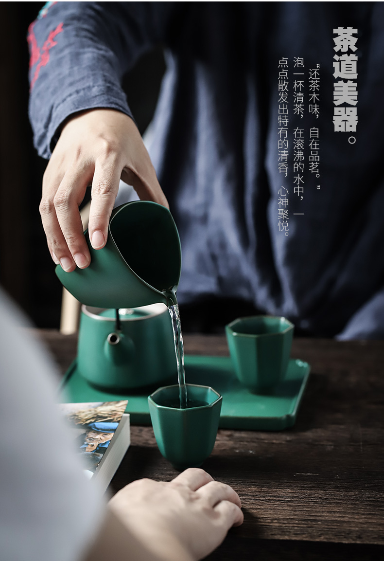 ShangYan fair ceramic cups of tea sea kung fu tea set zero restoring ancient ways with creative Japanese portion triangle) a cup of tea