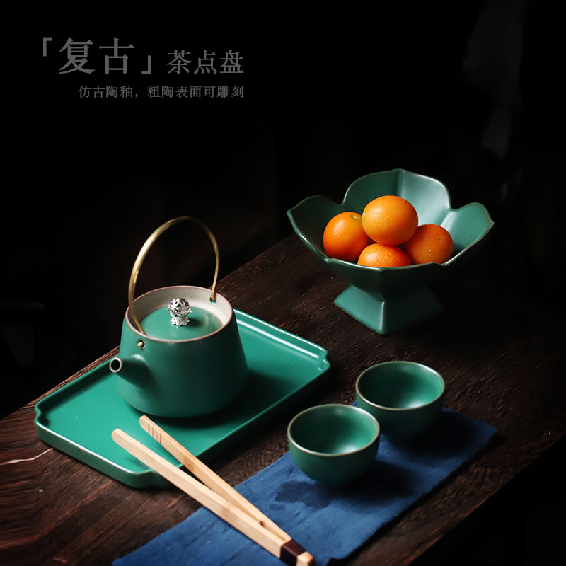 ShangYan Japanese high tea tray was creative snack plate dry fruit tray ceramic snack serving tea accessories tray