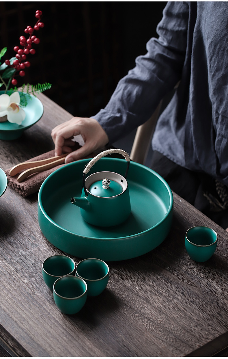 ShangYan ceramic tea tray dried small tea tea set tea service to receive a Japanese flower arrangement base plate saucer plate circle
