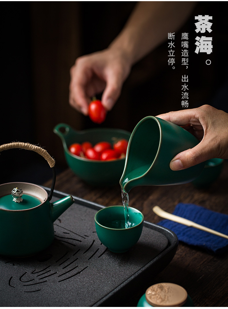 ShangYan tea restoring ancient ways suit household kung fu tea set contracted ceramic tea tray teapot small set of tea cups