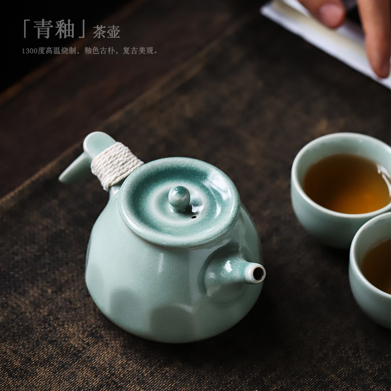 ShangYan Japanese kung fu tea set suit household contracted ceramic lid small bowl of a complete set of tea cups of tea sets