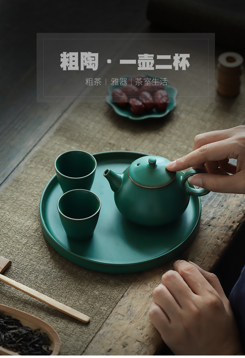 ShangYan Japanese contracted kung fu tea set small set of household ceramic teapot teacup dry tea set tea service kit