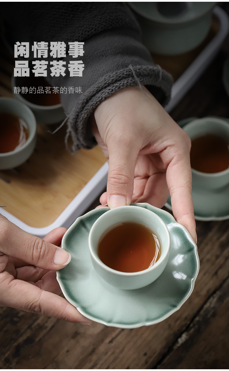 ShangYan kung fu tea set suit household teapot teacup of a complete set of tea tray was contracted small tea set of modern office