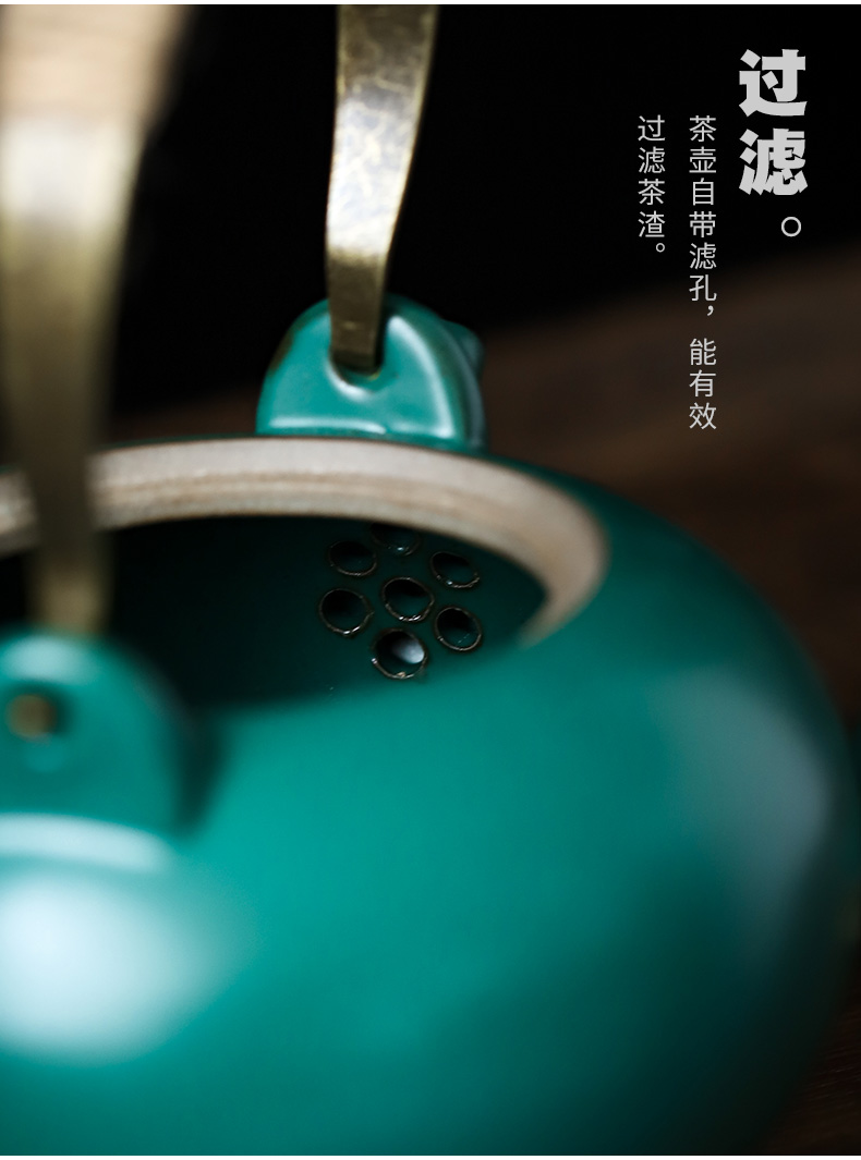 ShangYan Japanese ceramic tea set suits for domestic large capacity girder pot of home stay hotel with kung fu tea set small suit