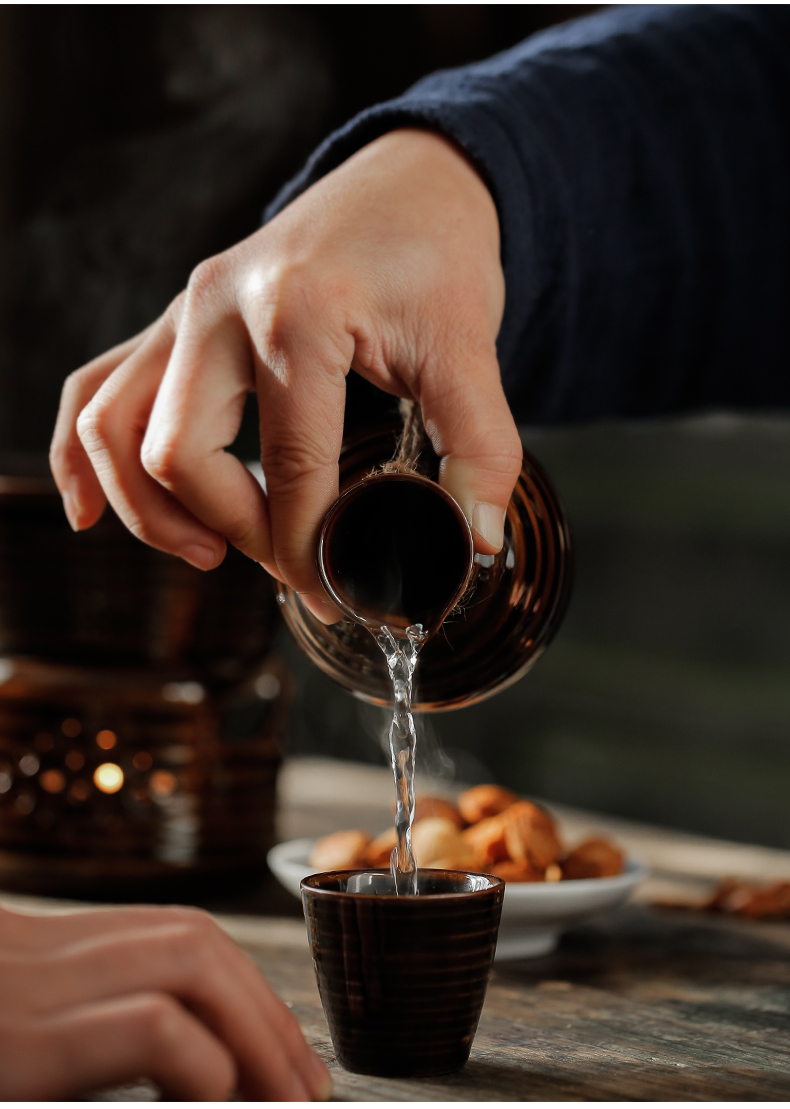 ShangYan Japanese - style wine suits for home antique white wine cup he its drank wine'm burning furnace of a complete set of ceramic hip points trumpet
