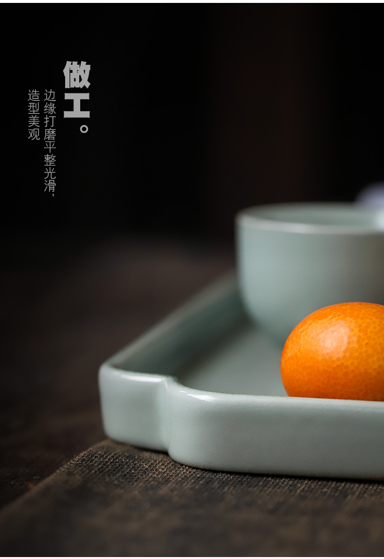 ShangYan ceramic dry tea tray was home tea tray was rectangular small tea tray was retro up dry terms to the machine