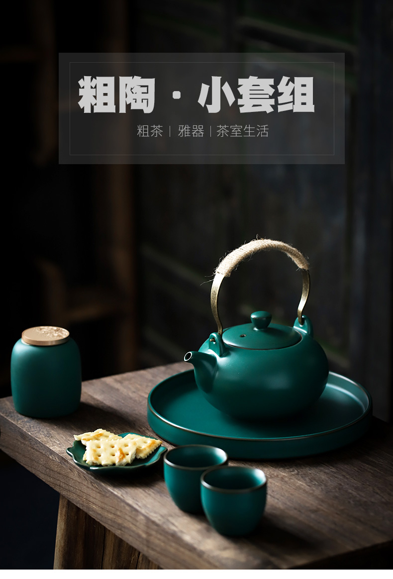 ShangYan Japanese ceramic tea set suits for domestic large capacity girder pot of home stay hotel with kung fu tea set small suit