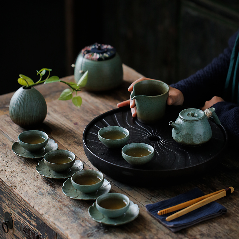 ShangYan retro ceramic cup mat cup 's Japanese coarse pottery saucer insulation pad kung fu tea tea taking with zero