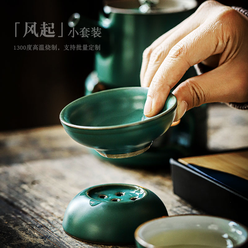 Girder ShangYan ceramic pot of tea set 6 people contracted home of kung fu tea cup tea cups of a complete set of the teapot
