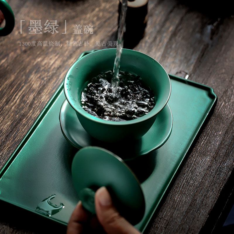 ShangYan ceramic tureen large kung fu tea tea cups three restoring ancient ways of the bowl bowl propose creative tea bowl cups