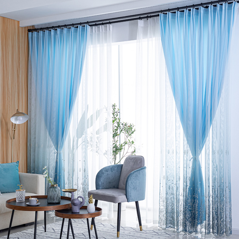 Curtain White Shade Yarn cord Veil Veil balcony Shade Balcony Shading Euphotic radiopaque bilayer Living room 2020 new