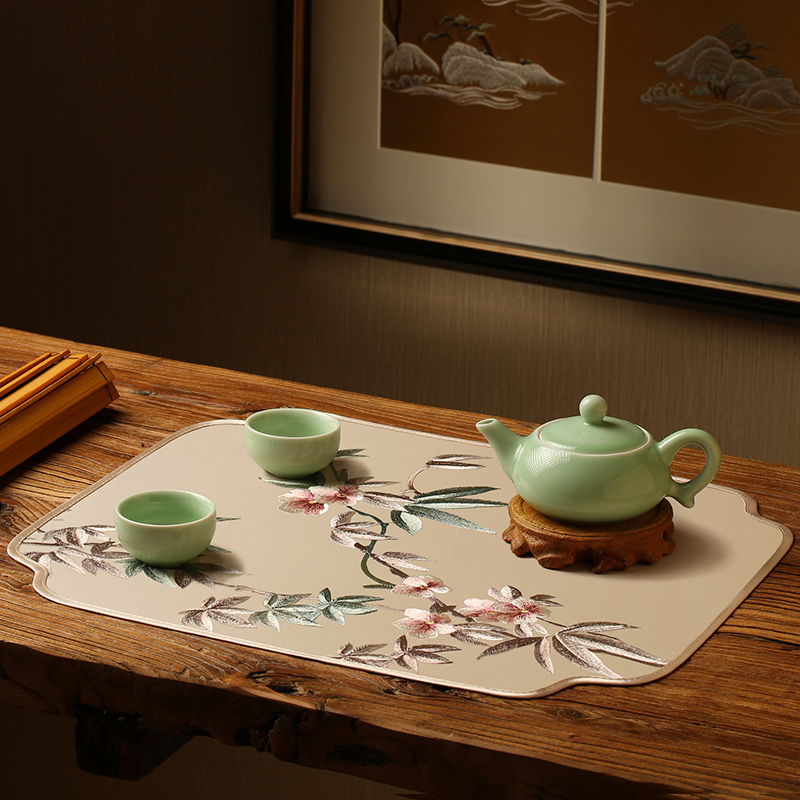 New Chinese placemat vase mat fabric Western placemat ashtray pad pad insulated coaster coffee table non-slip mat