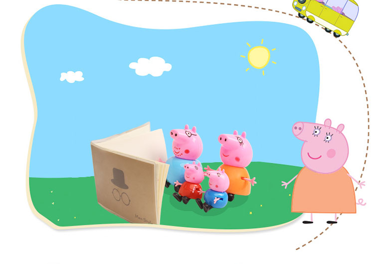 Pink Pig Family House Pepe Pig George Doll Mẫu giáo Đồ chơi học tập sớm xe tăng đồ chơi