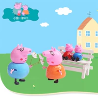 Pink Pig Family House Pepe Pig George Doll Mẫu giáo Đồ chơi học tập sớm chơi xe