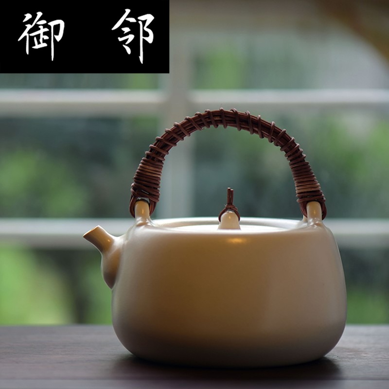 Cy soda glazed pottery pot of boiled tea teapot white clay kettle the cane top service up manually open piece of kung fu liang pot of preserve one 's health