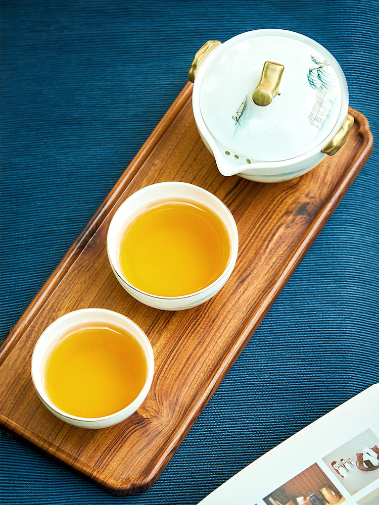 West Lake feast 4 heads Qingyun portable travel Kung Fu tea set Home office tea set mg