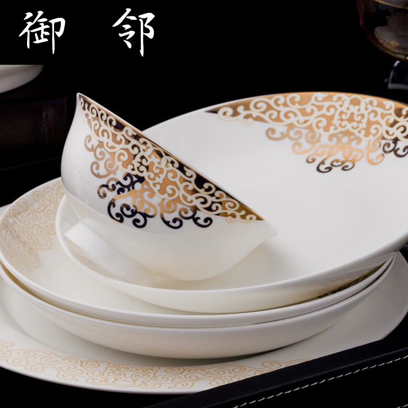 Propagated Chinese style flower dishes tableware suit feelings 56 head ipads porcelain ceramic tableware suit